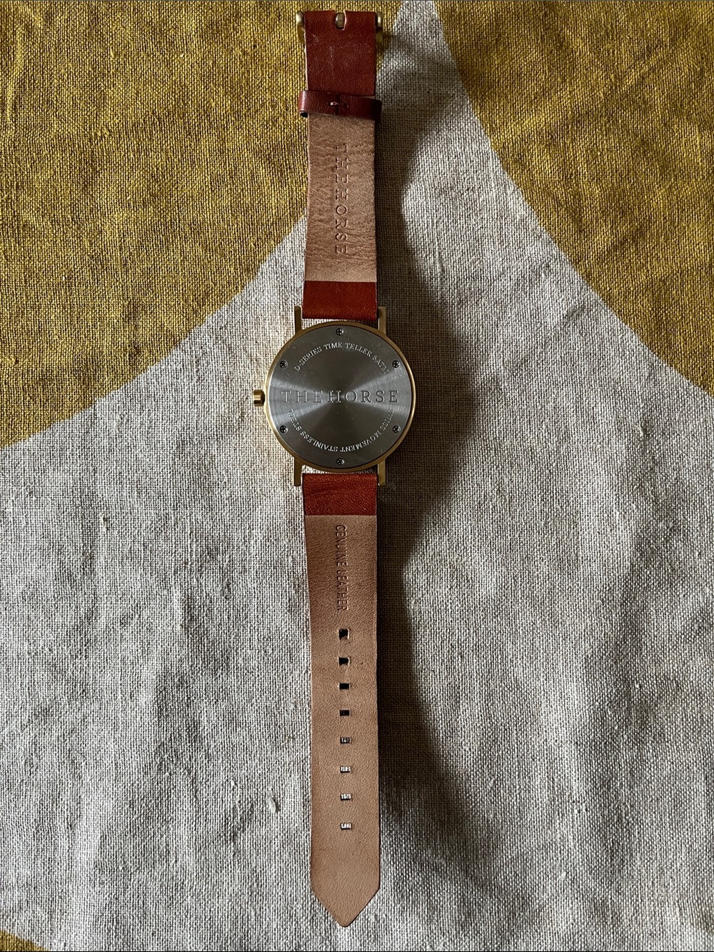 The Horse D Series Brushed Gold Tan Leather Watch - Picture 6 of 8